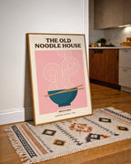 Old Noodle House – mid-century ramenmotiv som inredningsdetalj, tryckt i Sverige.