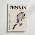 Vintage Tennis Cover affisch som canvastavla med retro tennismotiv i tuschstil, tryckt i Sverige från Bozetto