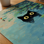 Waterlily Cat poster pa skrivbord, konstverk utan passepartout - Bozetto konsttryck