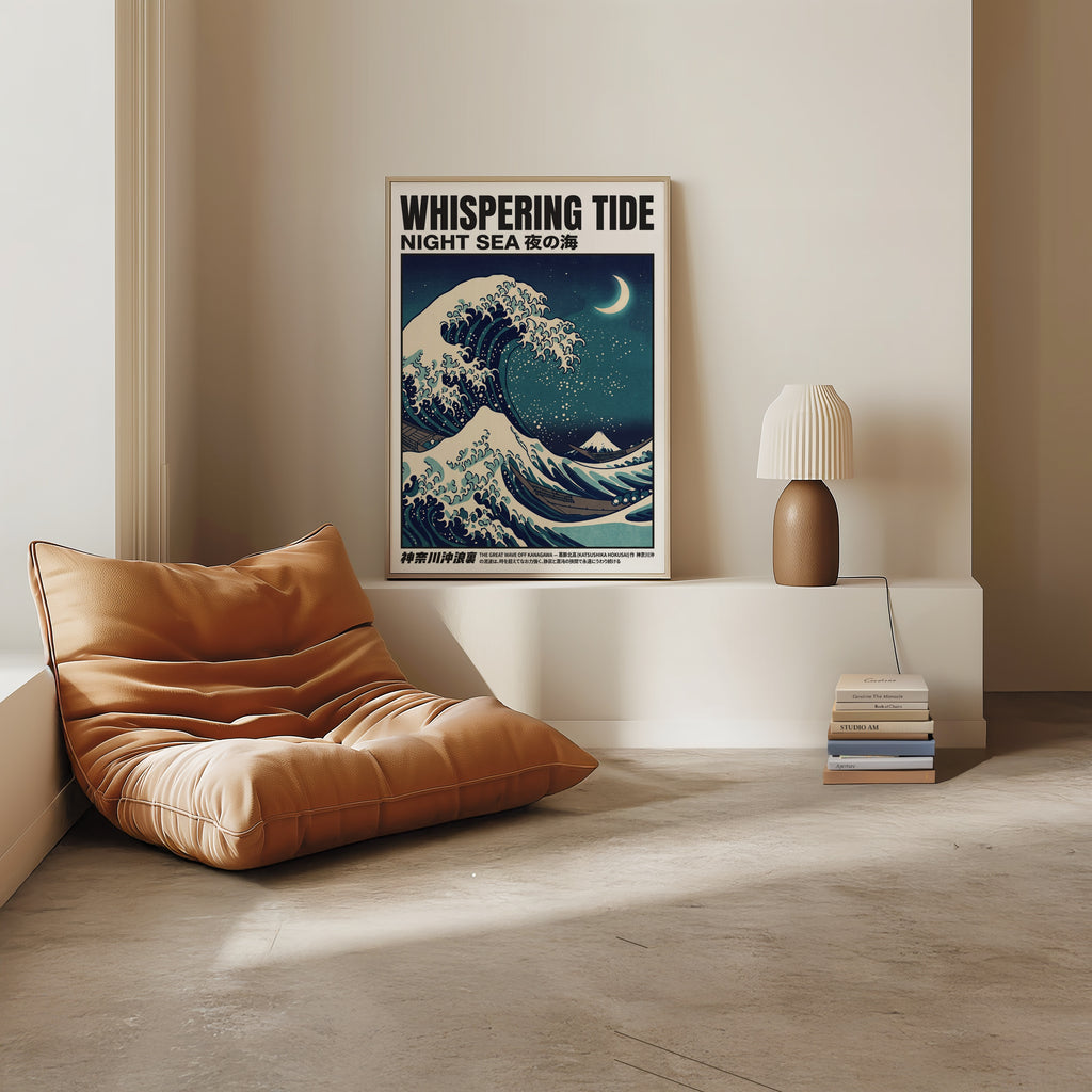 Whispering Tide vågtavla som inredningsdetalj i ett modernt hem