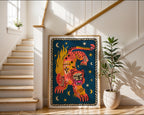 Wildflame Jaguar Poster – folkkonstmotiv i inrett rum, fri frakt över 499 kr