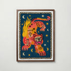 Wildflame Jaguar Poster – jaguar i valnötsram, fri frakt över 499 kr