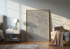 White Line Woman Silhouette poster visad rakt fram – Bozetto affisch i hög tryckkvalitet
