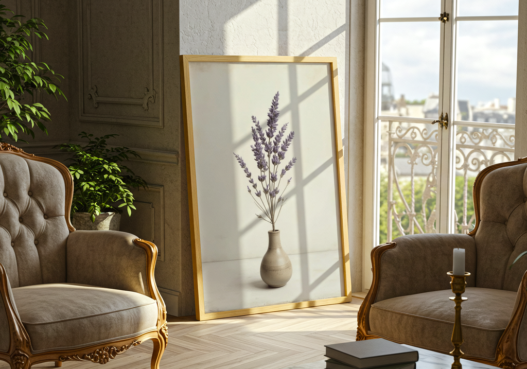 Ceramic Vase Dried Lavender – affisch med stilfullt motiv från Bozetto i hög kvalitet