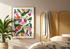 Bold Abstract floral – stilfullt konsttryck från Bozetto, tryckt på matt finpapper