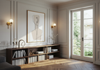 Beige Floral Silhouette – affisch med stilfullt motiv från Bozetto i hög kvalitet