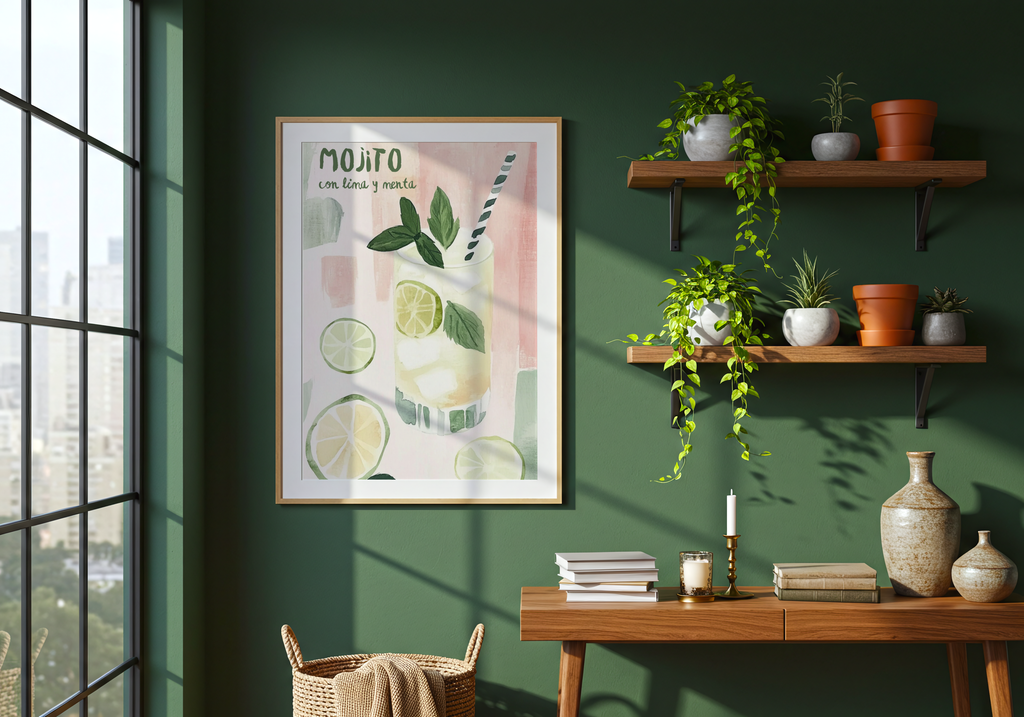 Mojito Con Lima Y Menta – affisch med stilfullt motiv från Bozetto i hög kvalitet